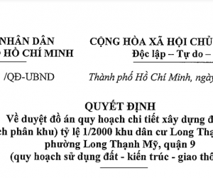 Đồ án quy hoạch 1/2000 Khu dân cư Long Thạnh Mỹ, Phường Long Thạnh Mỹ, Quận 9